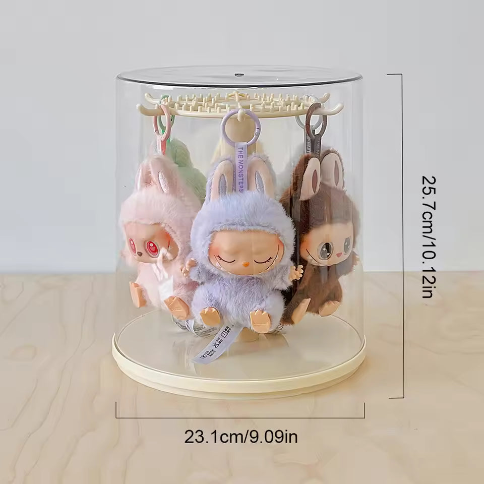 Caixa Rotatória de exibição de pingente Labubu