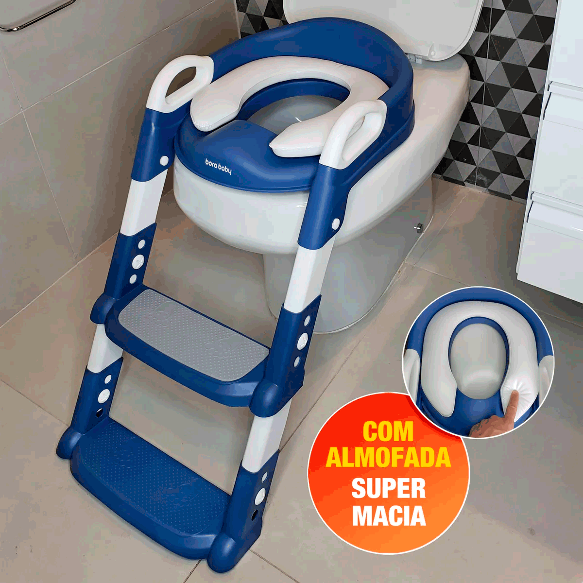 Assento Redutor Com Escada Troninho Infantil Desfralde