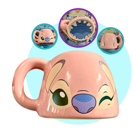 Caneca Disney Angel Bocão 3D Cerâmica