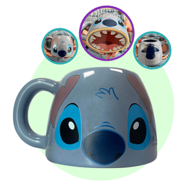 Caneca Disney Stitch Bocão 3D Cerâmica