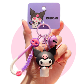 Chaveiro Kuromi 3D PVC - Original Sanrio Hello Kitty & Friends