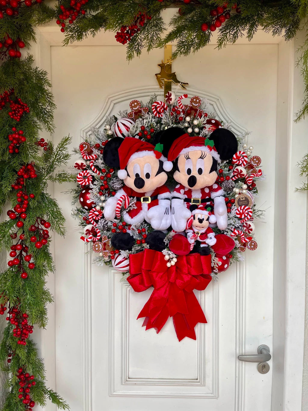 Guirlanda De Natal Casal Disney candy 65cm C/ Led