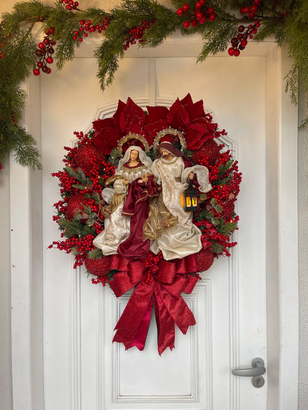 Guirlanda De Natal Sagrada Família C/ Led 65cm